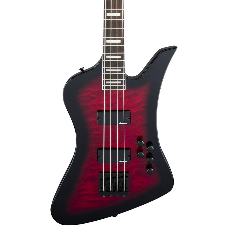 Bajo Eléctrico Jackson JS Series Kelly™ Bird Bass JS3Q con diapasón de Amaranto - Transparent Red Burst