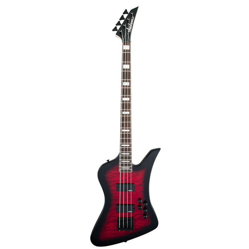 Bajo Eléctrico Jackson JS Series Kelly™ Bird Bass JS3Q con diapasón de Amaranto - Transparent Red Burst