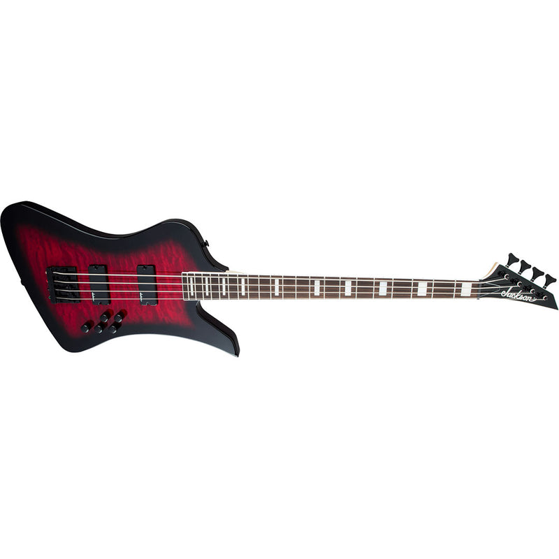 Bajo Eléctrico Jackson JS Series Kelly™ Bird Bass JS3Q con diapasón de Amaranto - Transparent Red Burst