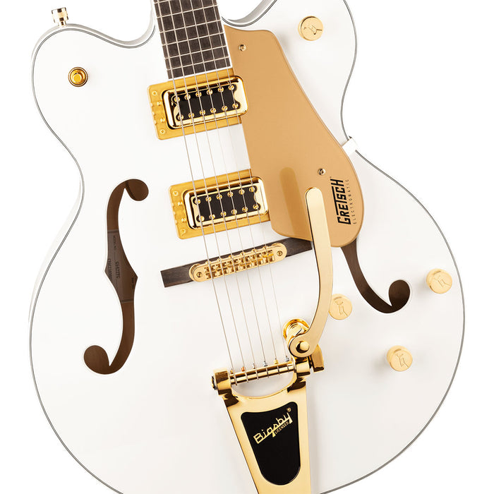 Guitarra Eléctrica Gretsch G5422TG Electromatic Classic Hollow Body Double-Cut con Bigsby y hardware dorado con mástil de laurel - Snowcrest White