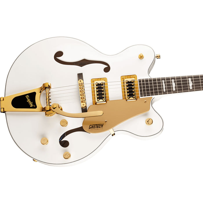 Guitarra Eléctrica Gretsch G5422TG Electromatic Classic Hollow Body Double-Cut con Bigsby y hardware dorado con mástil de laurel - Snowcrest White