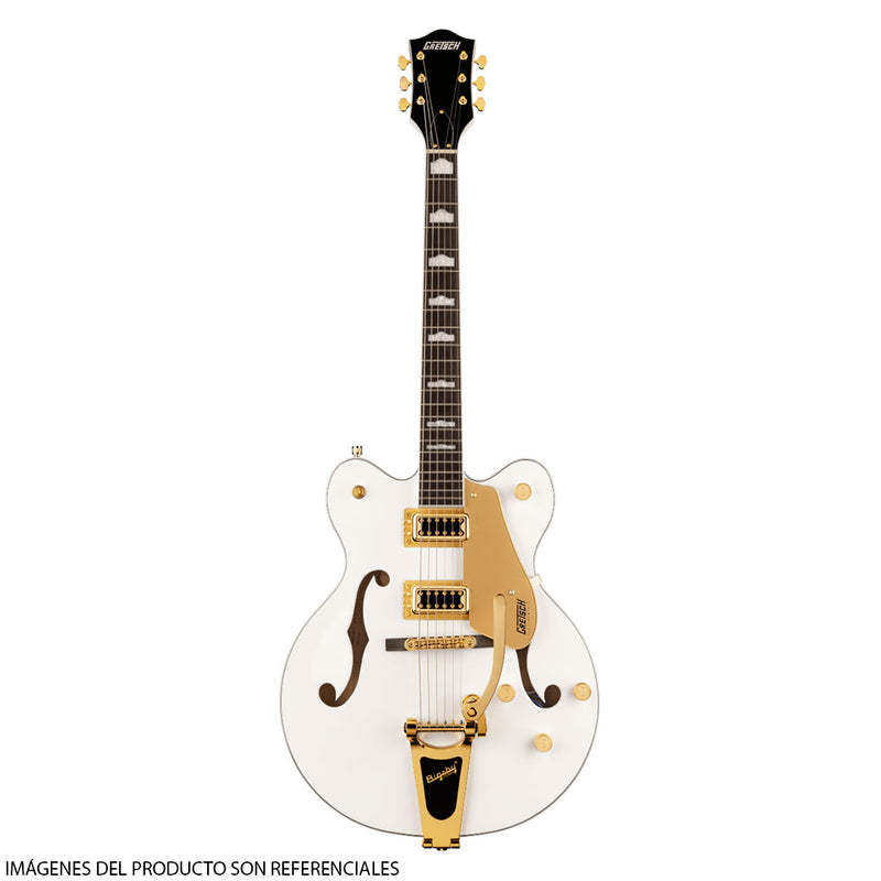 Guitarra Eléctrica Gretsch Electromatic G5422TG Classic Hollow Body Double-Cut con puente Bigsby, hardware dorado y diapasón de laurel - Snowcrest White