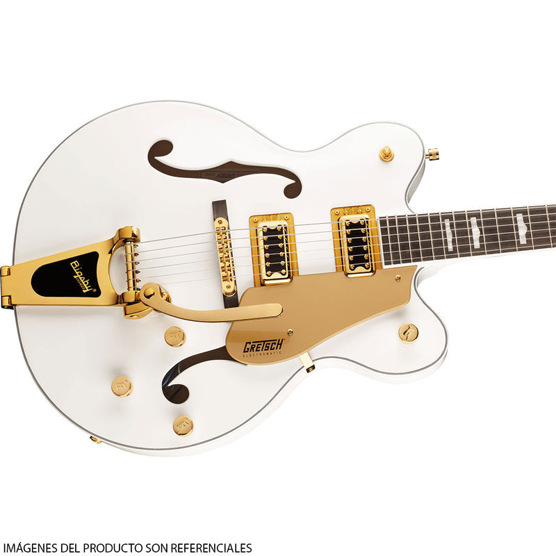 Guitarra Eléctrica Gretsch Electromatic G5422TG Classic Hollow Body Double-Cut con puente Bigsby, hardware dorado y diapasón de laurel - Snowcrest White