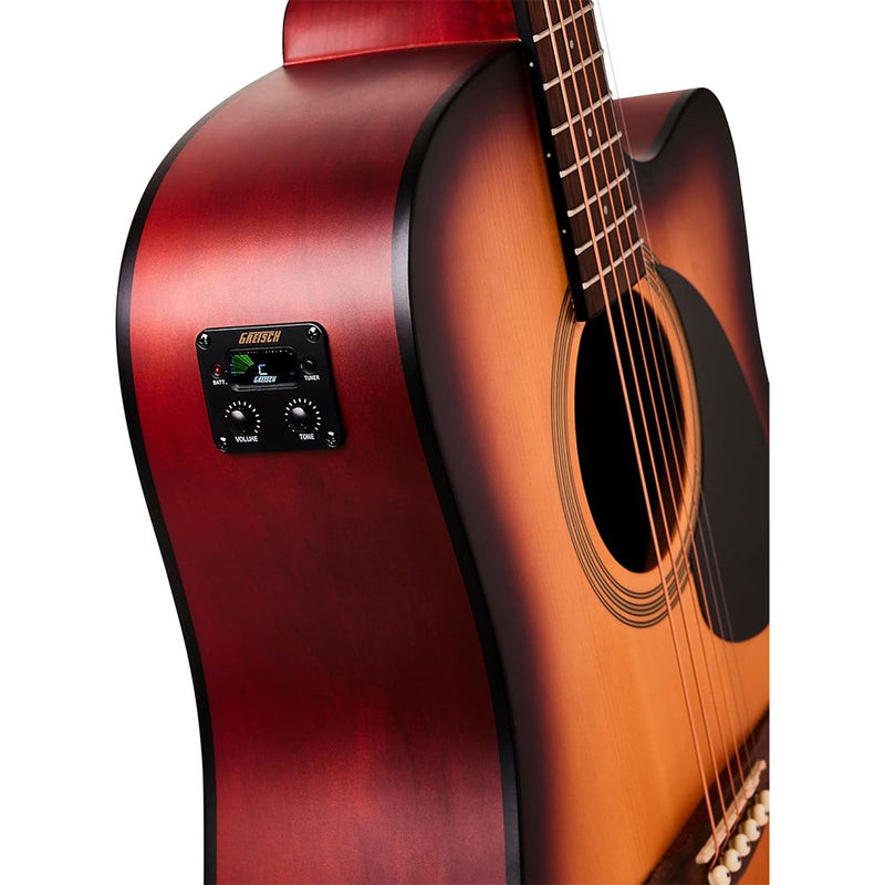 Guitarra Electroacústica Gretsch Prelude™ D100CE Dreadnought con Cutaway - Sunburst