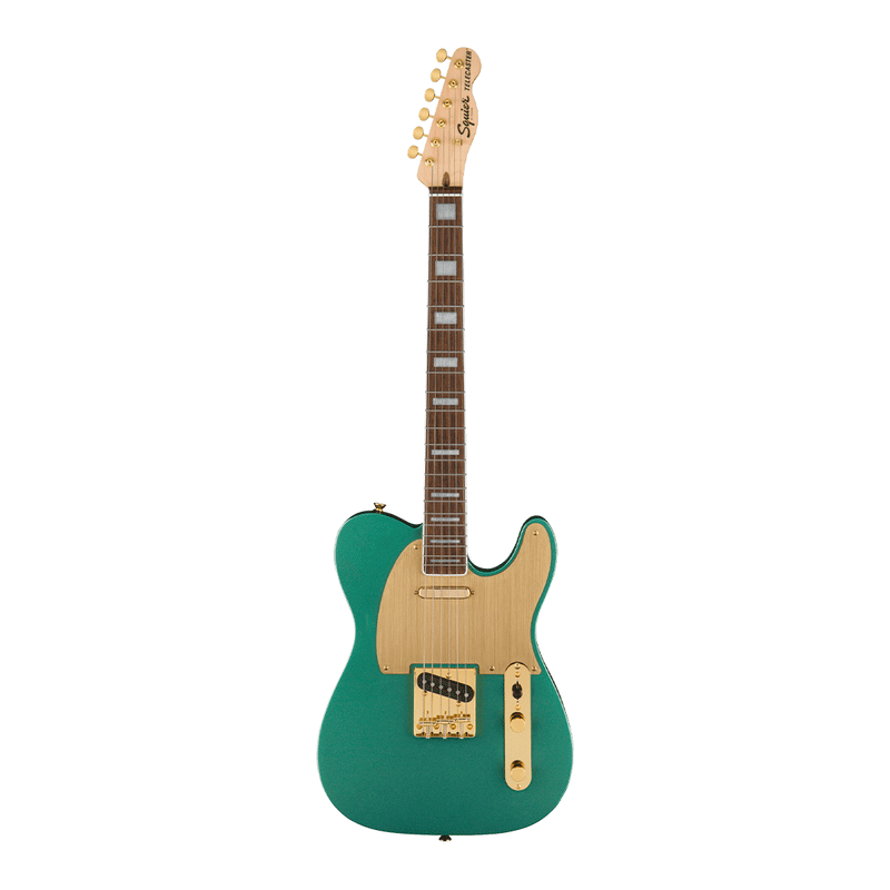 Guitarra Eléctrica Squier 40th Anniversary Telecaster, Gold Edition con mástil de laurel - Sherwood Green Metallic