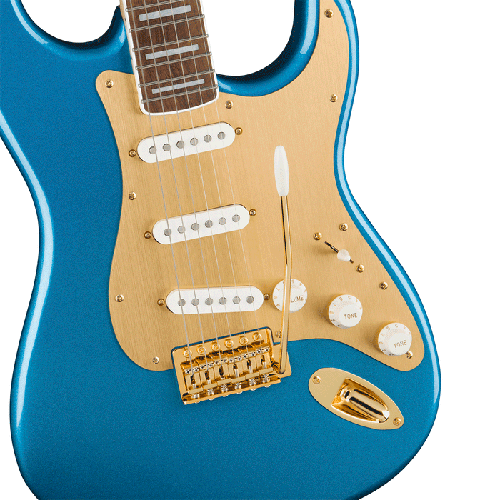 Guitarra Eléctrica Squier 40th Anniversary Stratocaster Gold Edition con mástil de laurel - Lake Placid Blue