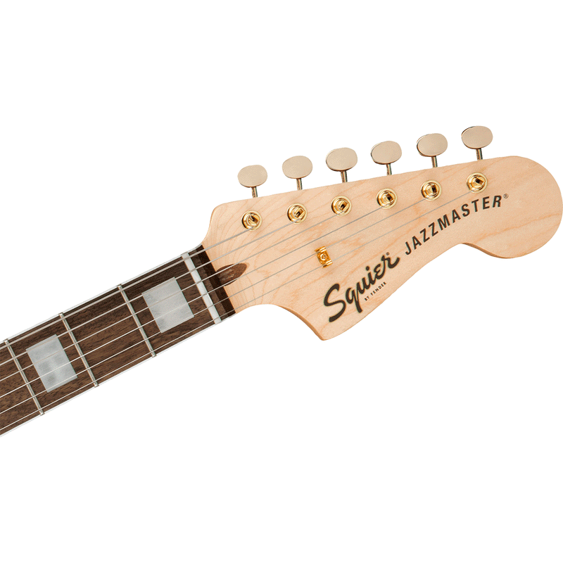 Guitarra Eléctrica Squier 40th Anniversary Jazzmaster, Gold Edition con mástil de laurel - Olympic White
