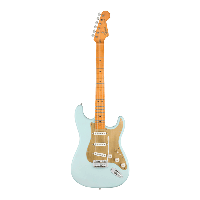 Guitarra Eléctrica Squier 40th Anniversary Stratocaster, Vintage Edition con mástil de maple - Satin Sonic Blue