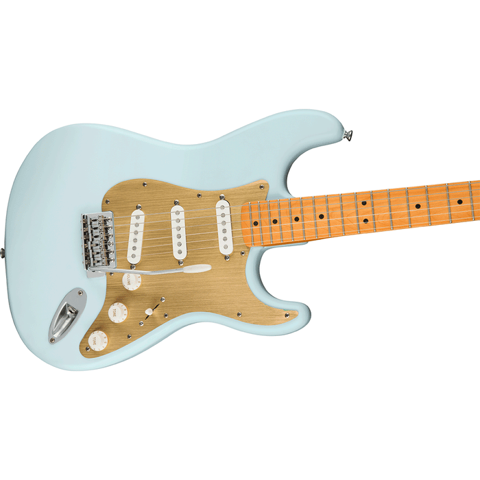 Guitarra Eléctrica Squier 40th Anniversary Stratocaster, Vintage Edition con mástil de maple - Satin Sonic Blue