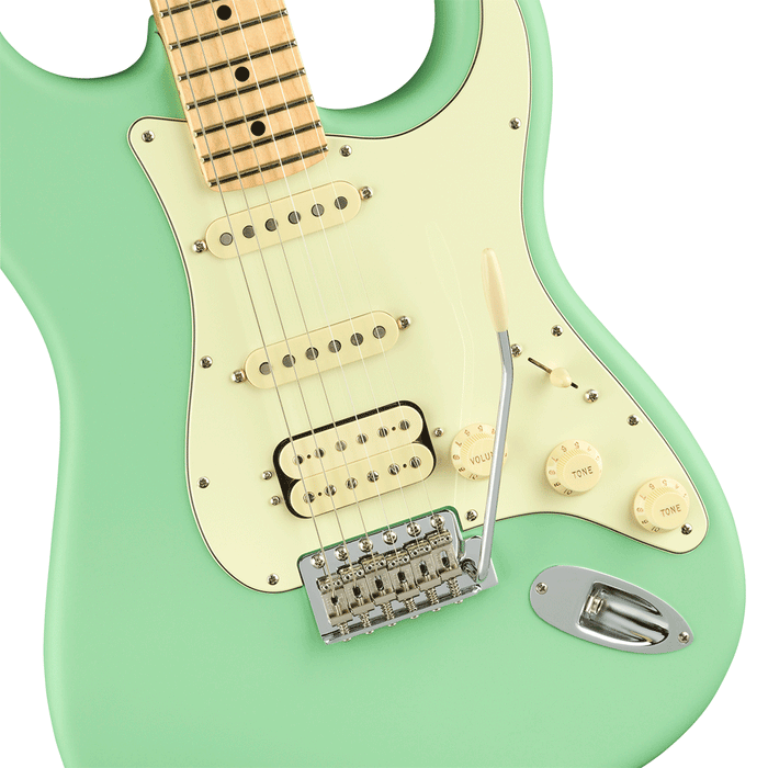 Guitarra Eléctrica Fender American Performer Stratocaster HSS con mástil de Maple - Satin Surf Green