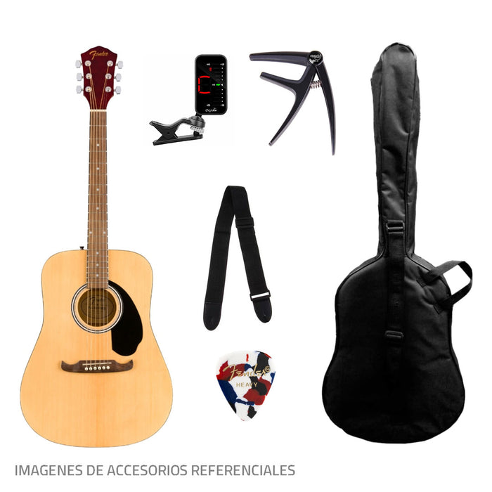 Guitarra Acústica Fender FA-125 Dreadnought (incluye funda, correa, uña, capotraste y afinador)