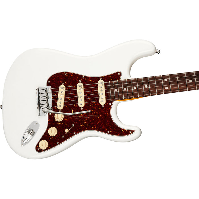 Guitarra Eléctrica Fender American Ultra Stratocaster con mástil de Palo Rosa - Arctic Pearl