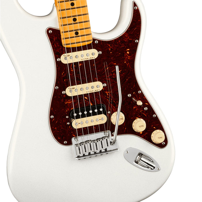 Guitarra Eléctrica Fender American Ultra Stratocaster HSS con mástil de maple, Arctic Pearl