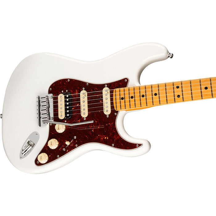 Guitarra Eléctrica Fender American Ultra Stratocaster HSS con mástil de maple, Arctic Pearl