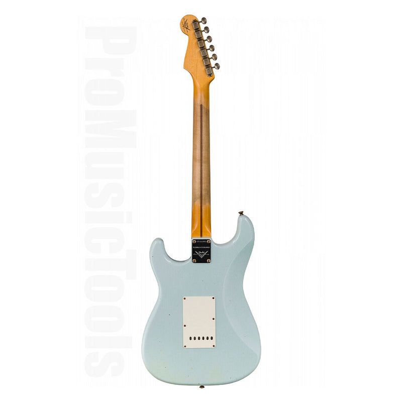 Guitarra Eléctrica Fender Custom Shop Stratocaster Journeyman Relic 1957 Edición Limitada con mástil de Maple - Aged Sonic Blue