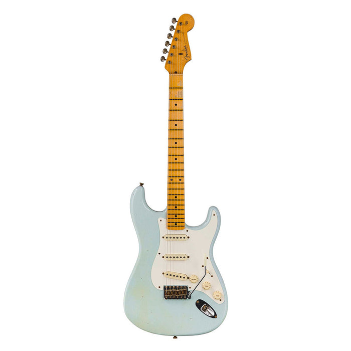 Guitarra Eléctrica Fender Custom Shop Stratocaster Journeyman Relic 1957 Edición Limitada con mástil de Maple - Aged Sonic Blue