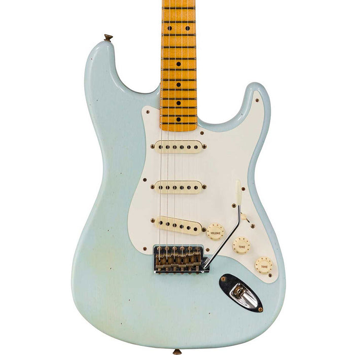 Guitarra Eléctrica Fender Custom Shop Stratocaster Journeyman Relic 1957 Edición Limitada con mástil de Maple - Aged Sonic Blue