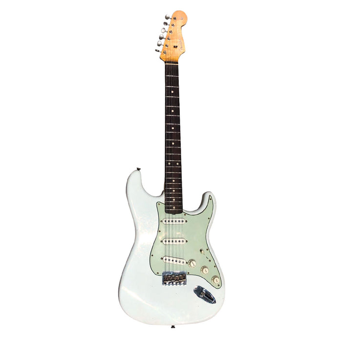 Guitarra Eléctrica Fender Custom Shop Stratocaster Hardtail Relic Edición Limitada S20 '61 con mástil de Palo Rosa - Aged Olympic White