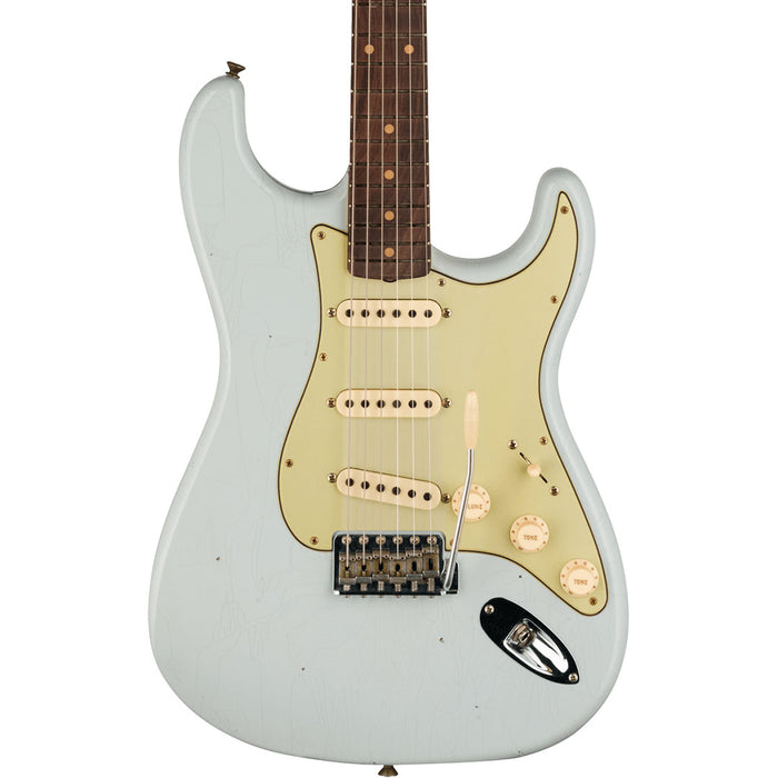 Guitarra Eléctrica Fender Custom Shop Journeyman Relic 1959 Stratocaster con mástil de Palo Rosa - Super Faded Aged Sonic Blue