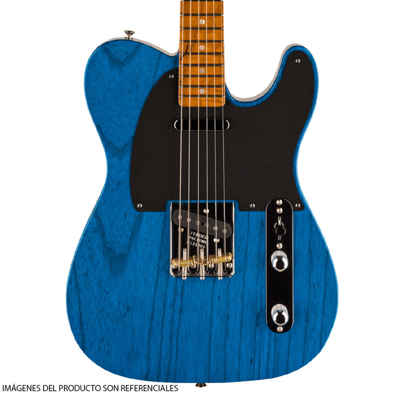 Guitarra Eléctrica Fender Custom Shop Telecaster American Custom® NOS con diapasón de Maple Flameado Tostado 3A de una sola pieza - Sapphire Blue Transparent