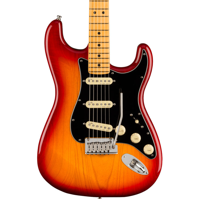 Guitarra Eléctrica Fender American Ultra Luxe Stratocaster con mástil de Maple - Plasma Red Burst