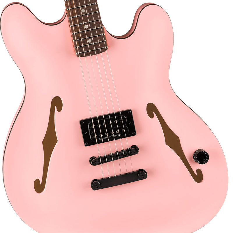Guitarra Eléctrica Fender Signature Tom Delonge  Starcaster® con mástil de Palo Rosa - Satin Shell Pink