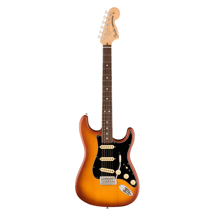 Guitarra Eléctrica Fender American Performer Timber Stratocaster de Edición Limitada con mástil de Palo Rosa - Honey Burst