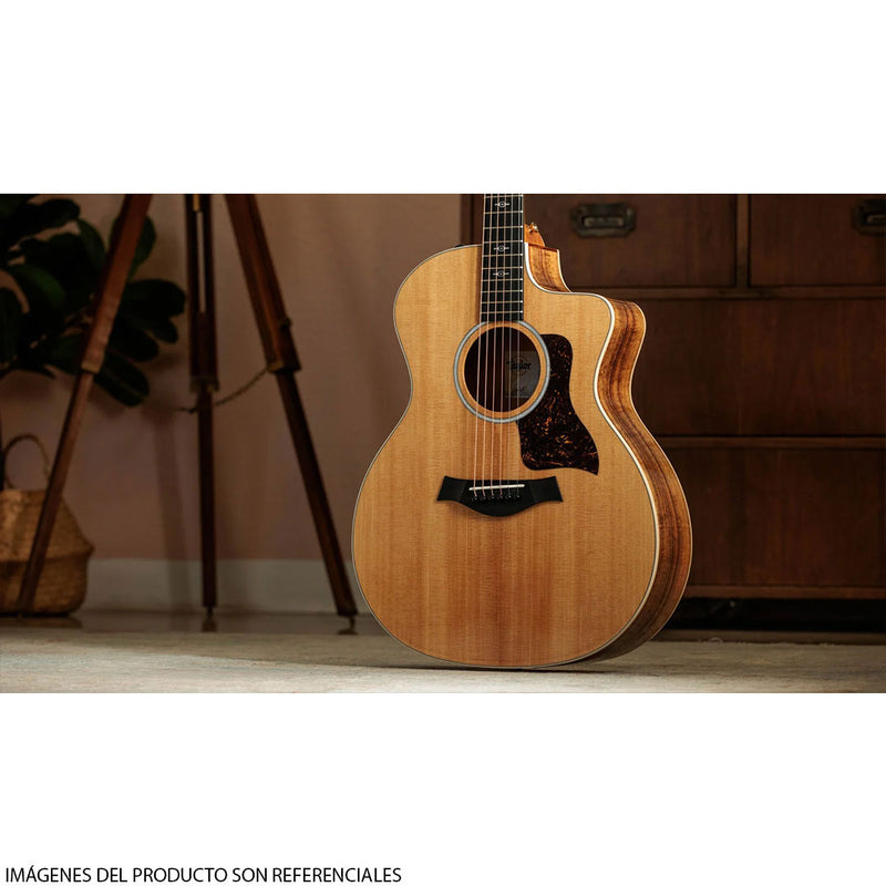 Guitarra Electroacústica Taylor 214CE-K DLX Grand Auditorium con diapasón de Ébano Crelicam de África Occidental - Natural