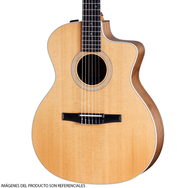Guitarra Electroacústica de cuerdas de Nylon Taylor 214CE-N Walnut/Spruce con diapasón de Ébano Crelicam de Áfrinca Occidental