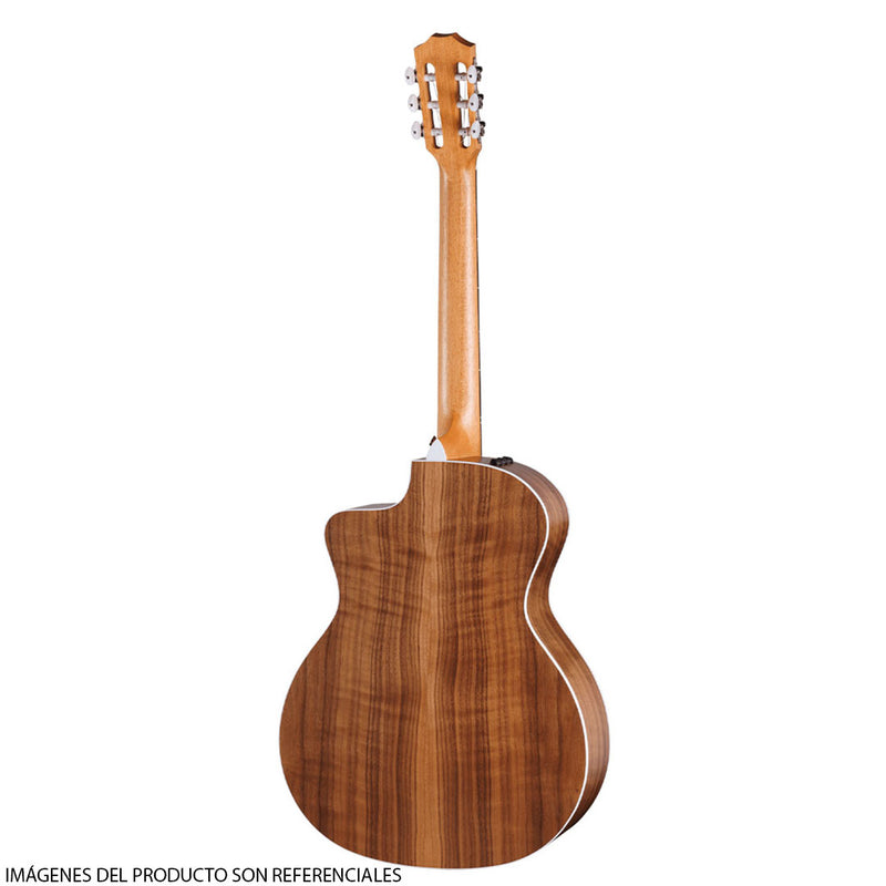 Guitarra Electroacústica de cuerdas de Nylon Taylor 214CE-N Walnut/Spruce con diapasón de Ébano Crelicam de Áfrinca Occidental