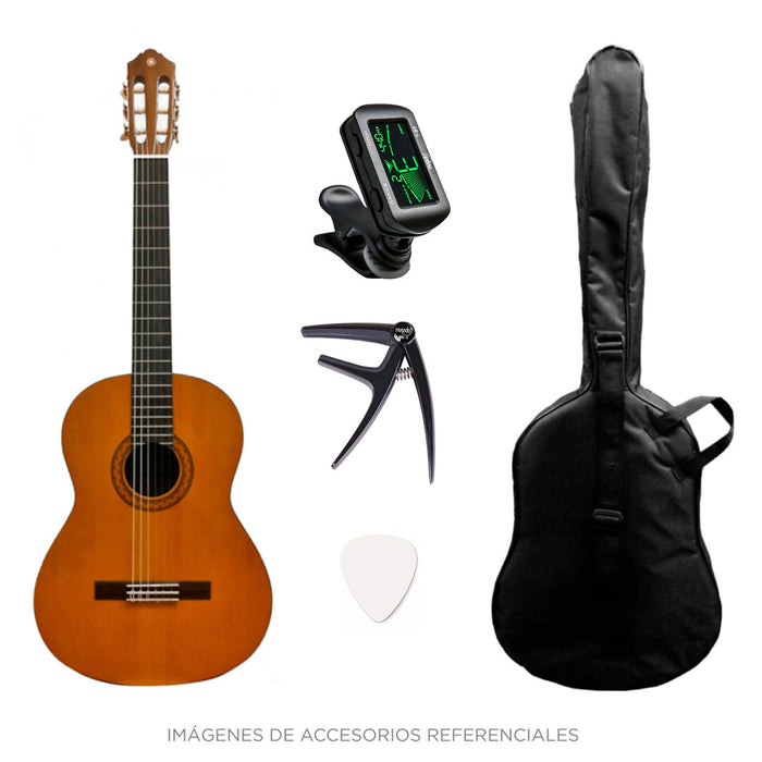 Pack de Guitarra Acústica Yamaha C-40 (INCLUYE FUNDA, UÑAS, CAPOTRASTE Y AFINADOR))