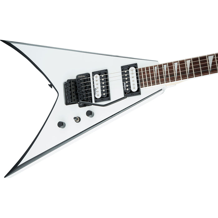 Guitarra Eléctrica Jackson JS Series King V JS32 con mástil de amaranto - White with Black Bevels