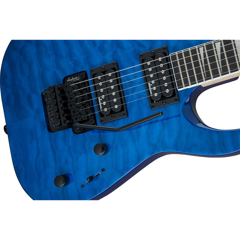 Guitarra Eléctrica Jackson JS Series Dinky Arch Top JS32Q DKA con mástil de amaranto - Transparent Blue