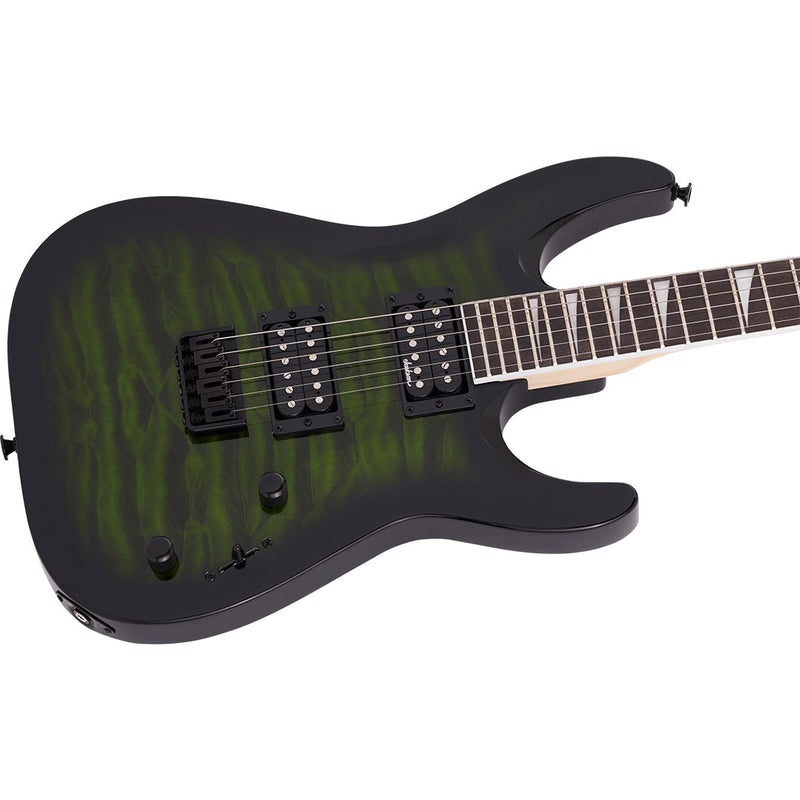 Guitarra Eléctrica Jackson JS Series Dinky® Archtop JS32Q DKA HT con diapasón de Amaranto - Transparent Green Burst
