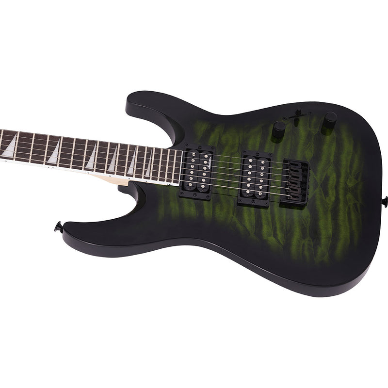 Guitarra Eléctrica Jackson JS Series Dinky® Archtop JS32Q DKA HT con diapasón de Amaranto - Transparent Green Burst