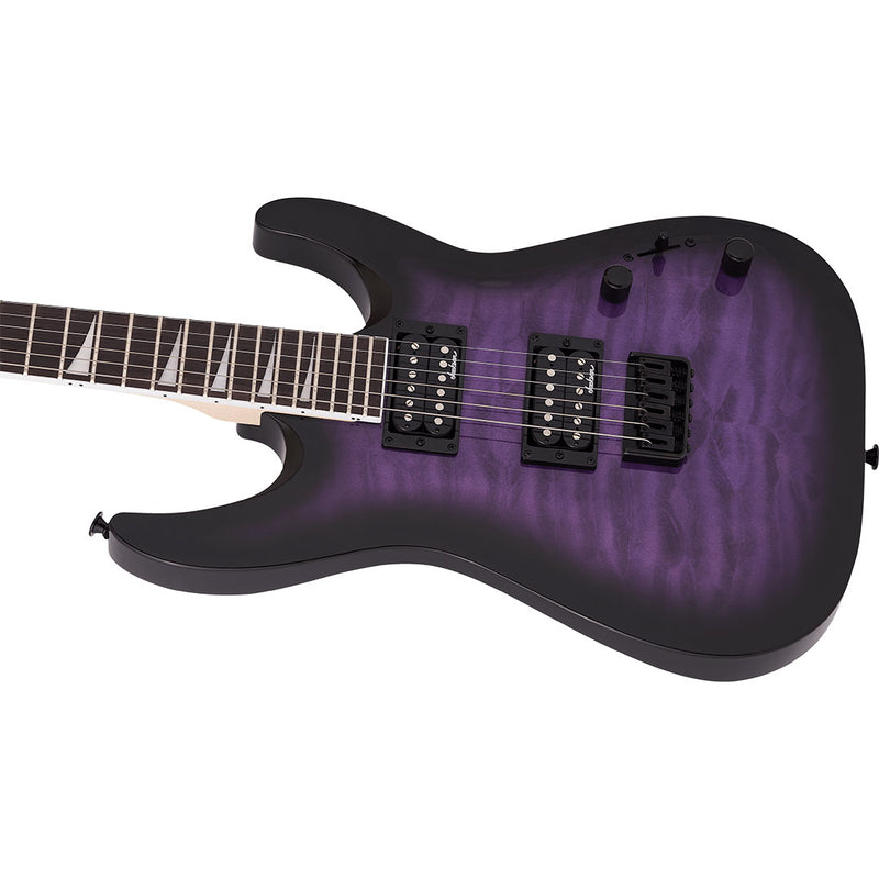 Guitarra Eléctrica Jackson JS Series Dinky® Arch Top JS32Q DKA HT con diapasón de Amaranto - Transparent Purple Burst