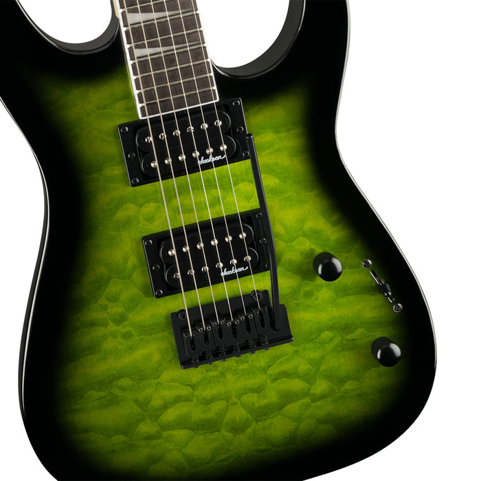 Guitarra Eléctrica Jackson JS Series Dinky JS20 DKQ 2PT con mástil de Amaranto - Transparent Green Burst