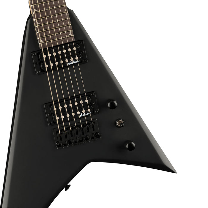 Guitarra Eléctrica Jackson JS Series Rhoads JS22-7 RR HT de 7 cuerdas con mástil de Amaranto - Satin Black