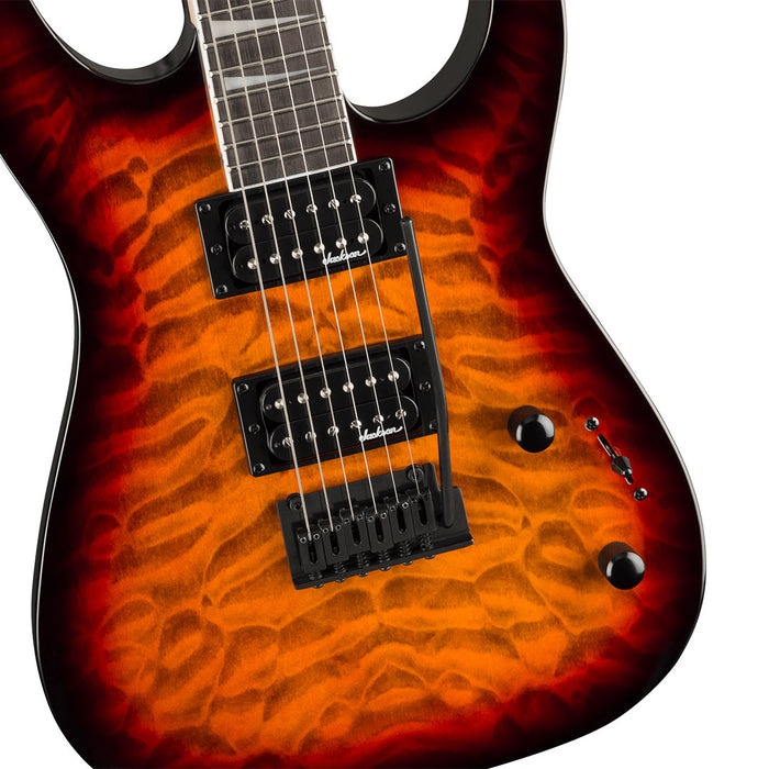 Guitarra Eléctrica Jackson Series JS Dinky JS20 DKQ 2PT con mástil de Amaranto - Transparent Tobacco Burst