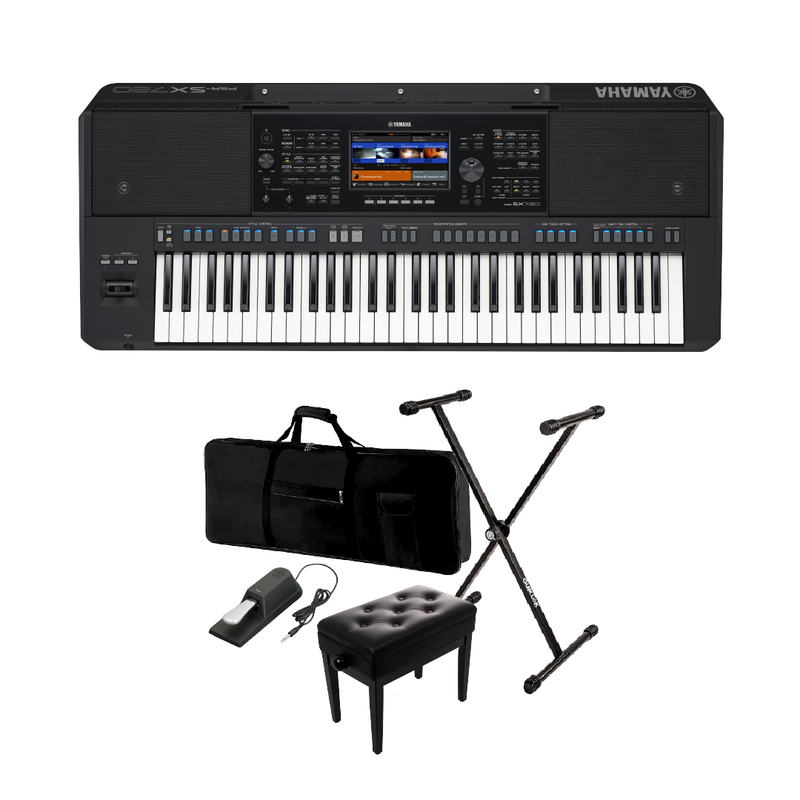 Pack de Arreglador Workstation Yamaha PSR-SX720 (incluye adaptador Yamaha, soporte, banqueta y pedal)