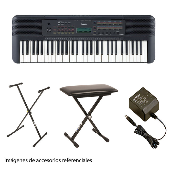 Pack Teclado Yamaha PSR-E273 (incluye adaptador Yamaha, banqueta y soporte)