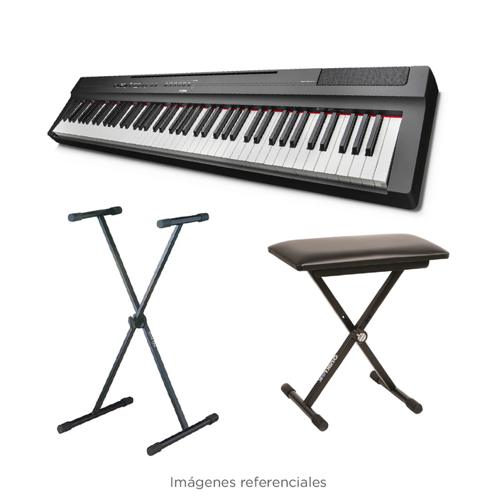 Pack Piano Digital Yamaha P-125 A - Negro (incluye adaptador Yamaha, banqueta y soporte)