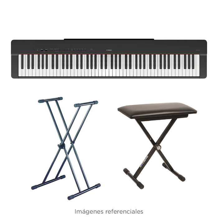 Pack Piano Digital Yamaha P-225B - Black, con Bluetooth (incluye adaptador Yamaha, banqueta y soporte)