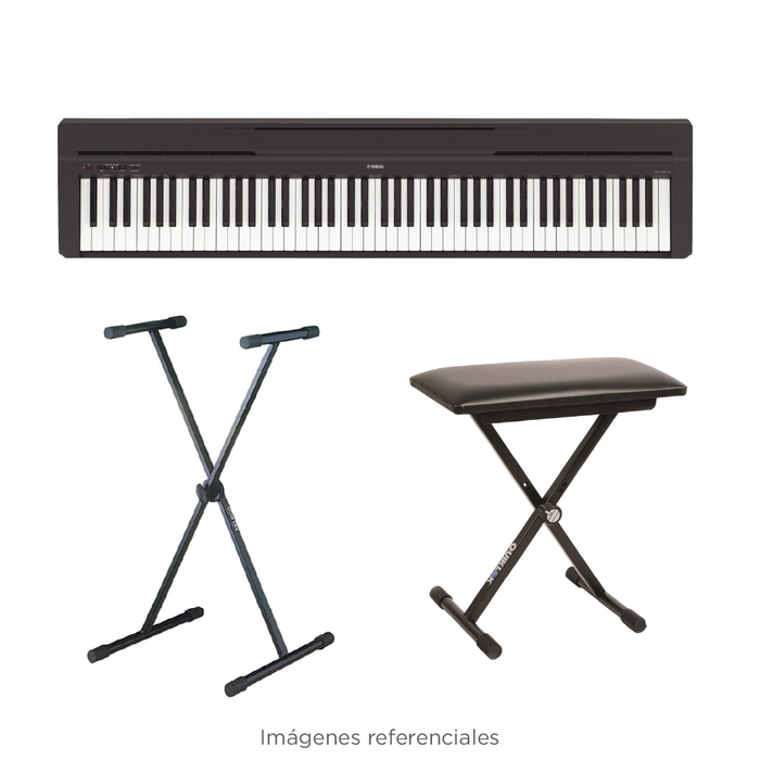 Pack Piano Digital Yamaha P-45 Black (incluye adaptador Yamaha, banqueta y soporte)