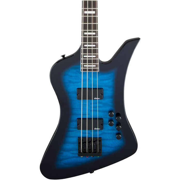 Bajo Eléctrico Jackson Series JS Kelly Bird Bass JS3Q - Transparent Blue Burst