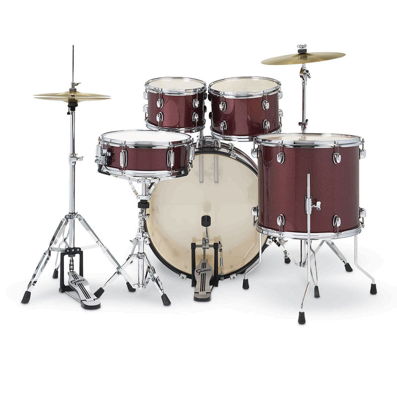 Batería Acústica Renegade - Ruby Sparkle, 5 piezas RG-E625RS (INCLUYE HARDWARE Y PLATILLOS)