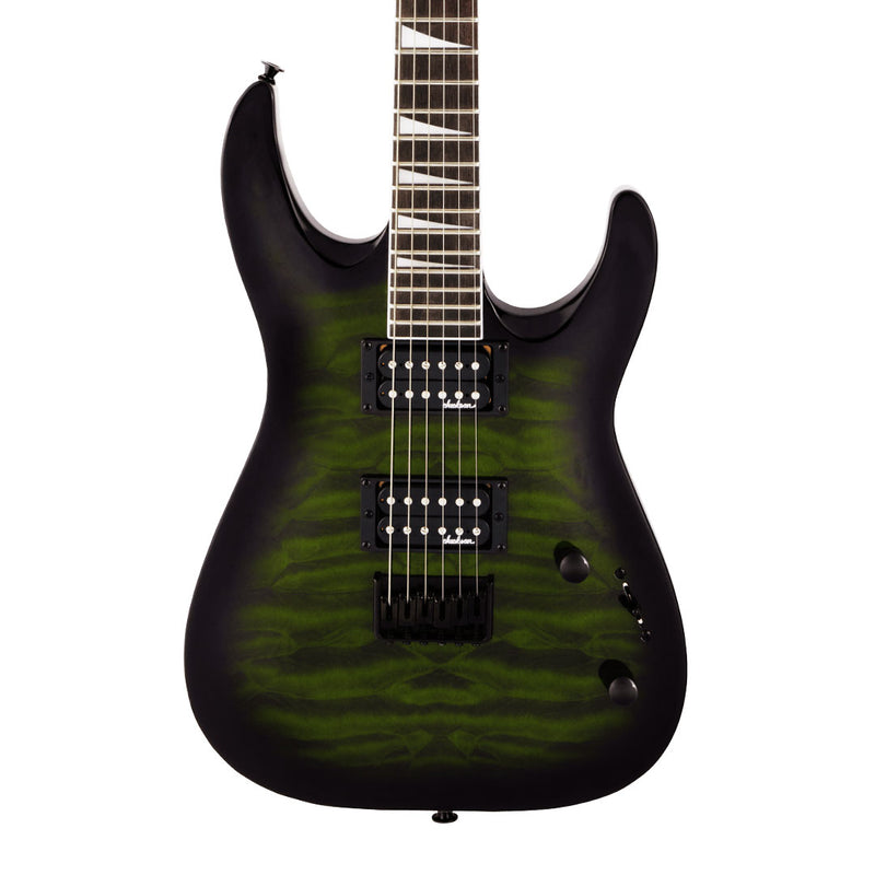 Guitarra Eléctrica Jackson JS Series Dinky® Archtop JS32Q DKA HT con diapasón de Amaranto - Transparent Green Burst