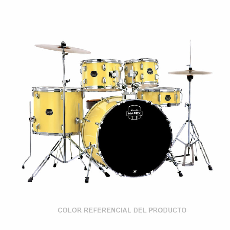 Batería Acústica Mapex Comet Shell Pack de 5 piezas CM5294FTCFY-SC - Lemon Yellow (INCLUYE HARDWARE Y PLATILLOS)