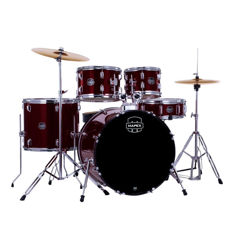 Batería Acústica Mapex Comet Shell Pack de 5 piezas CM5294FTCDR-SC - Burgundy (INCLUYE HARDWARE Y PLATILLOS)