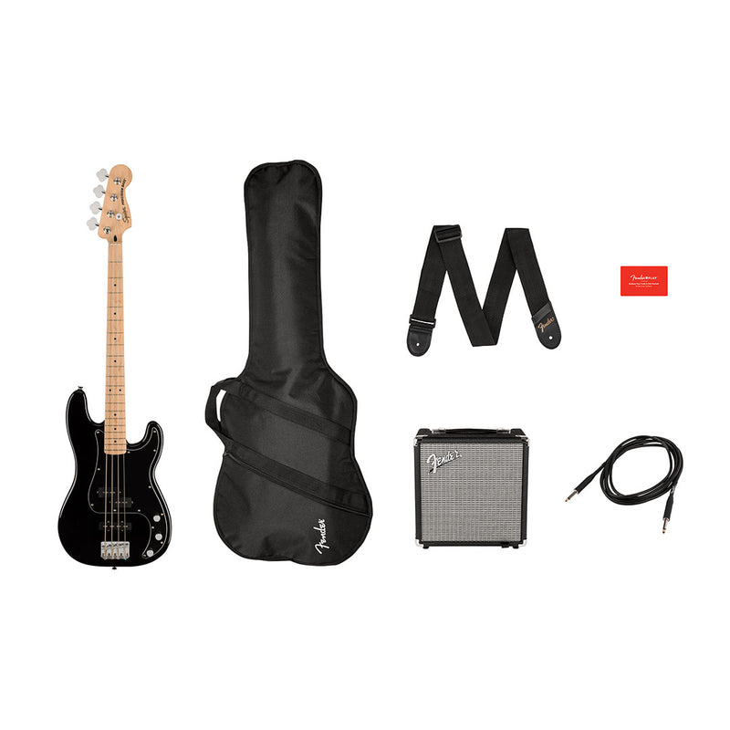 Pack de Bajo Eléctrico Squier Affinity PJ Precision Bass con mástil de Maple - Black